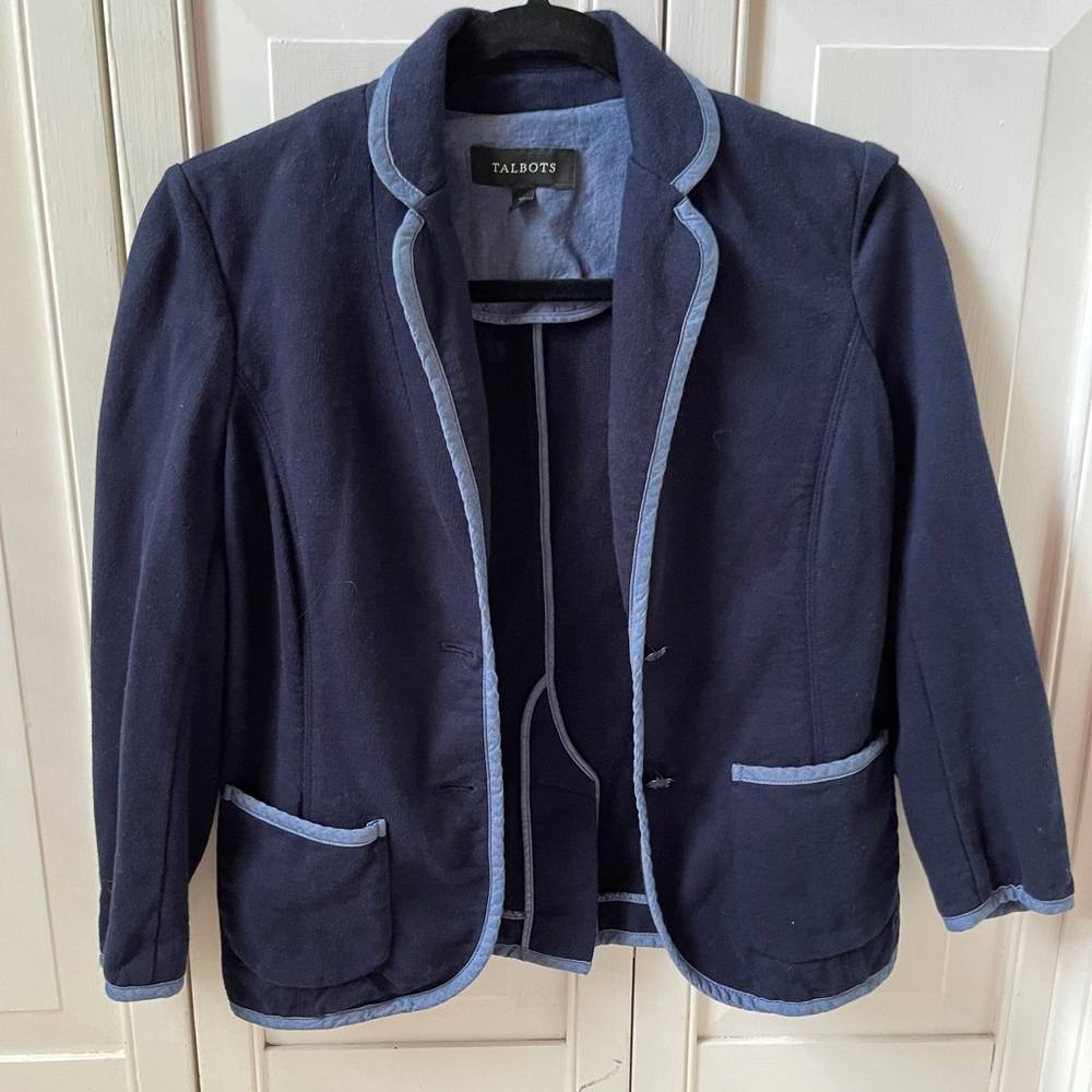 Talbots soft navy blazer size XS
